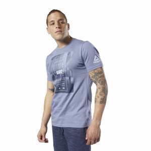 Koszulki Męskie Reebok UFC Fan Gear Text Indygo PL 40YNSAV